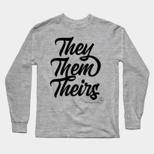 They, Them, Theirs "Swooshy" Pronouns Long Sleeve T-Shirt